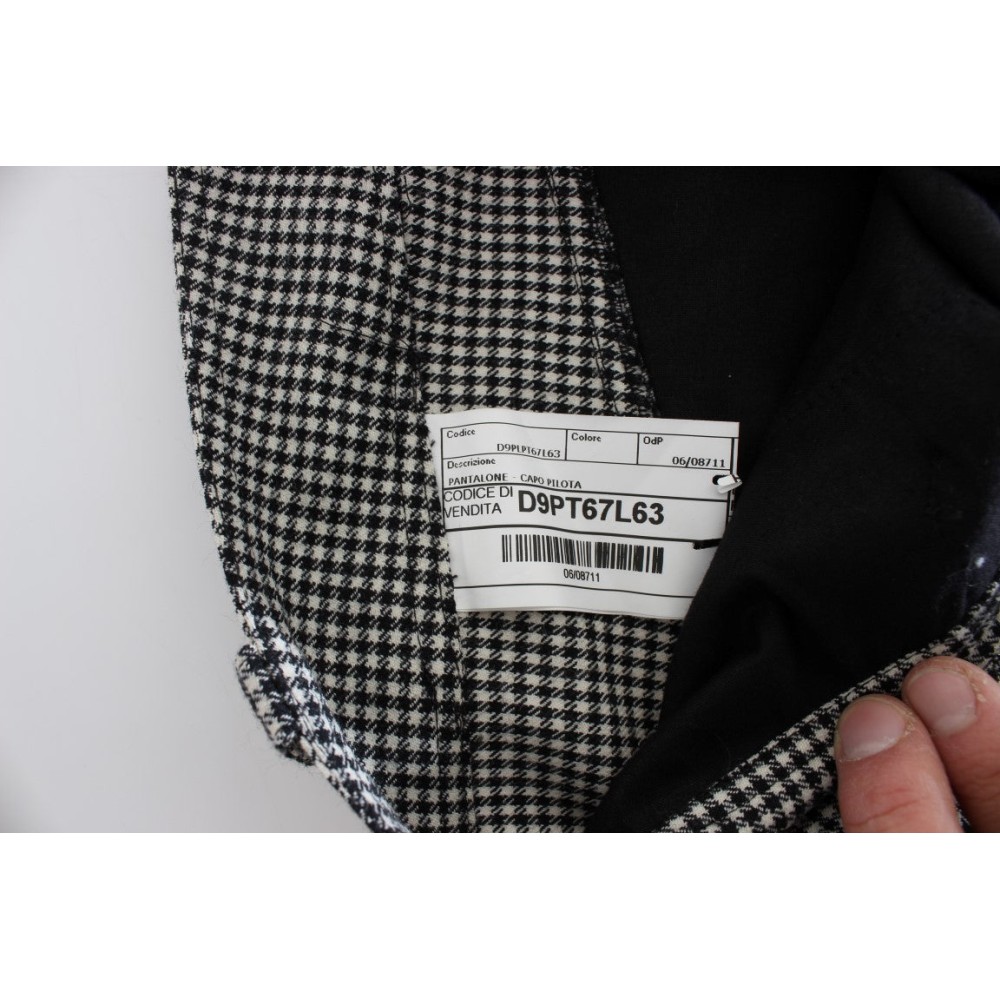 Ermanno Scervino Schicke karierte schwarz-weiße Regular Fit Hose