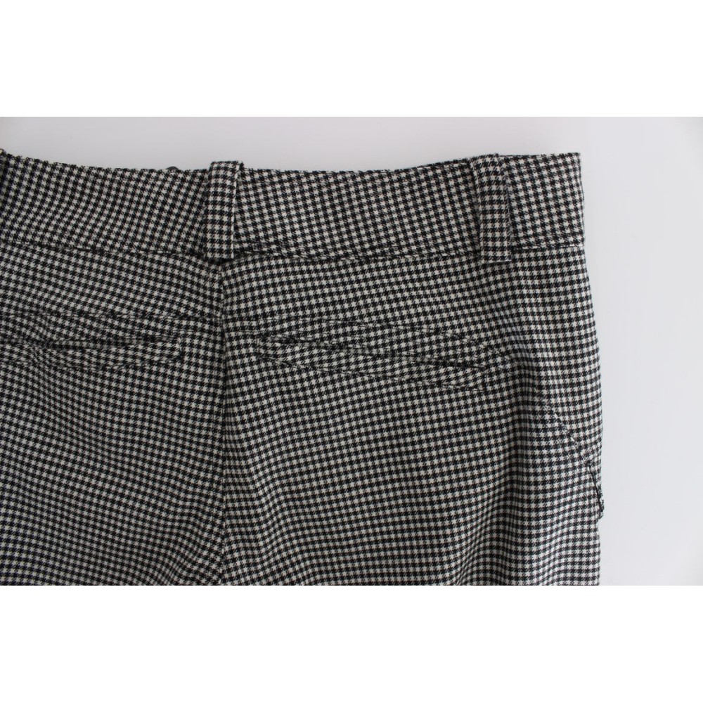 Ermanno Scervino Schicke karierte schwarz-weiße Regular Fit Hose