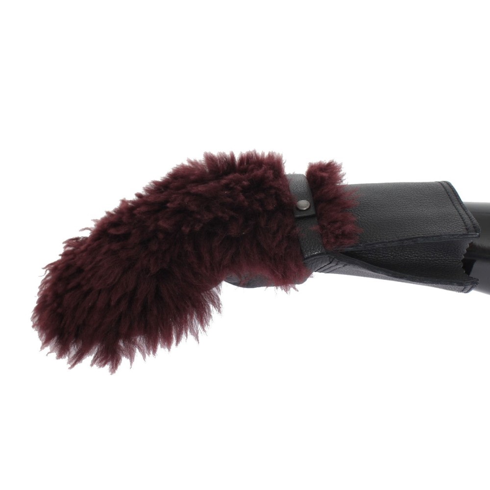 Dolce & Gabbana Elegante Lederhandschuhe in Schwarz und Bordeaux