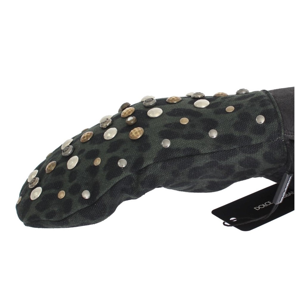Dolce & Gabbana Elegante Lederhandschuhe in Schwarz und Bordeaux