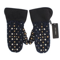 Dolce & Gabbana Schicke graue Handschuhe aus Wolle und Shearling mit Nieten-Details