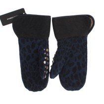 Dolce & Gabbana Schicke graue Handschuhe aus Wolle und Shearling mit Nieten-Details