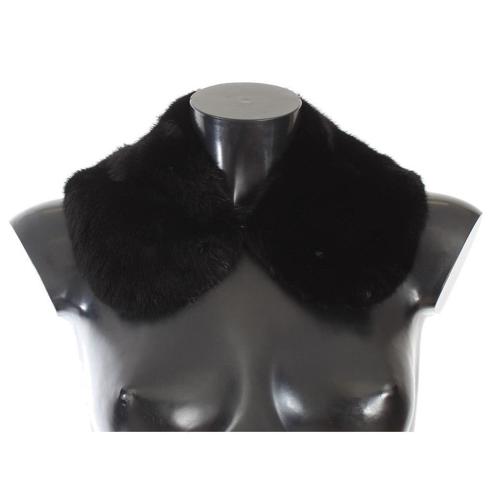 Dolce & Gabbana Elegantes schwarzes Nerzpelz-Schulterhalstuch