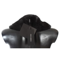 Dolce & Gabbana Elegantes schwarzes Nerzpelz-Schulterhalstuch