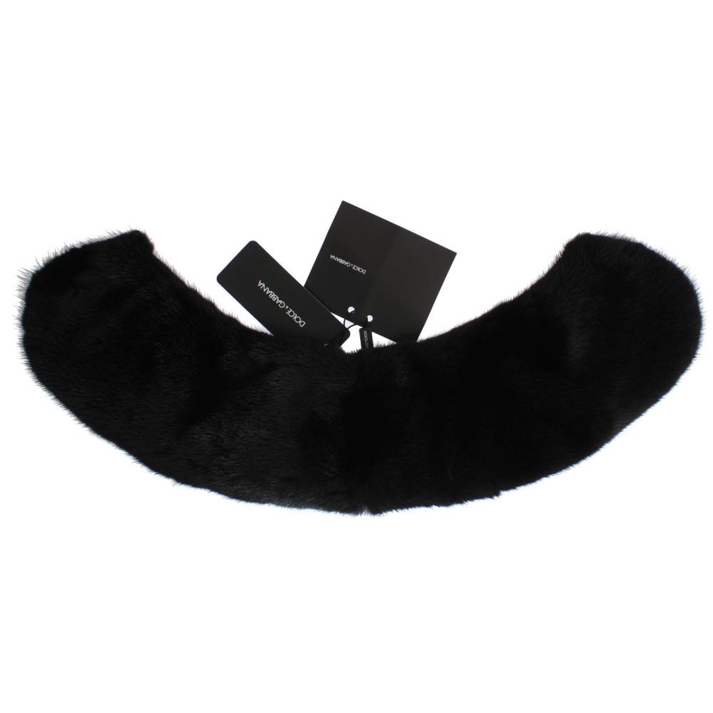 Dolce & Gabbana Elegantes schwarzes Nerzpelz-Schulterhalstuch