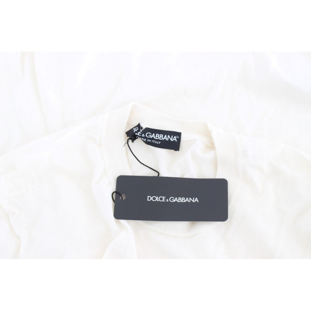 Dolce & Gabbana Eleganter weißer Kaschmirpullover