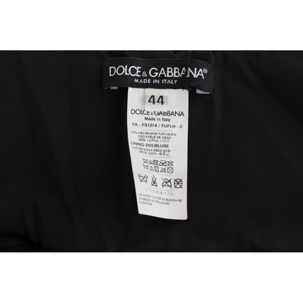 Dolce & Gabbana Elegantes schwarzes Nerzpelz-Schulterhalstuch