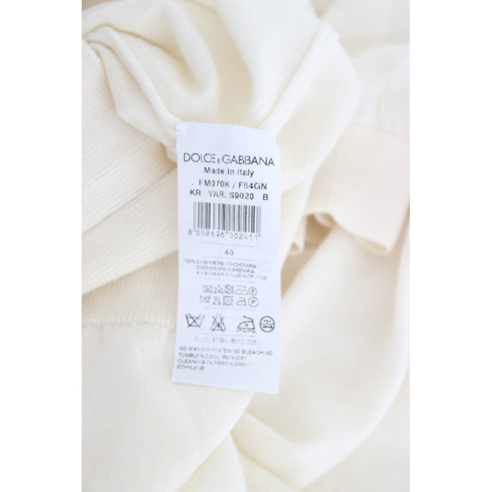Dolce & Gabbana Eleganter weißer Kaschmirpullover