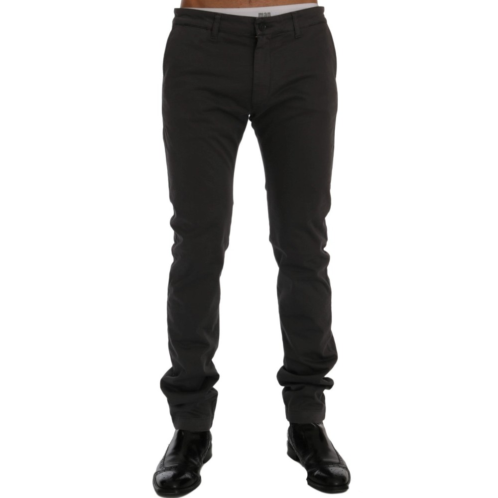 GF Ferre Elegante Slim-Fit-Hose aus grauer Baumwolle