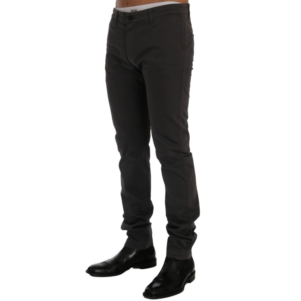 GF Ferre Elegante Slim-Fit-Hose aus grauer Baumwolle
