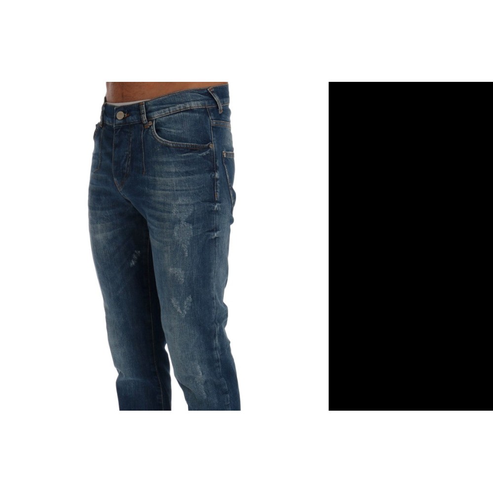 GF Ferre Elegante Slim-Fit-Hose aus grauer Baumwolle