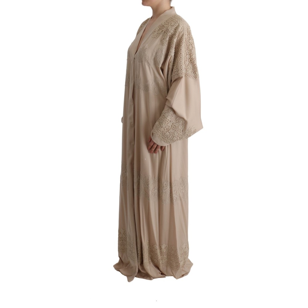 Dolce & Gabbana Elegantes Beige Cape Kaftan Kleid