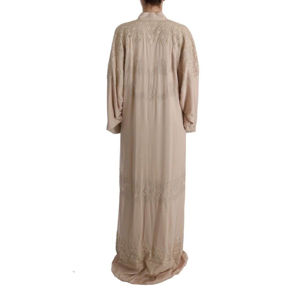 Dolce & Gabbana Elegantes Beige Cape Kaftan Kleid