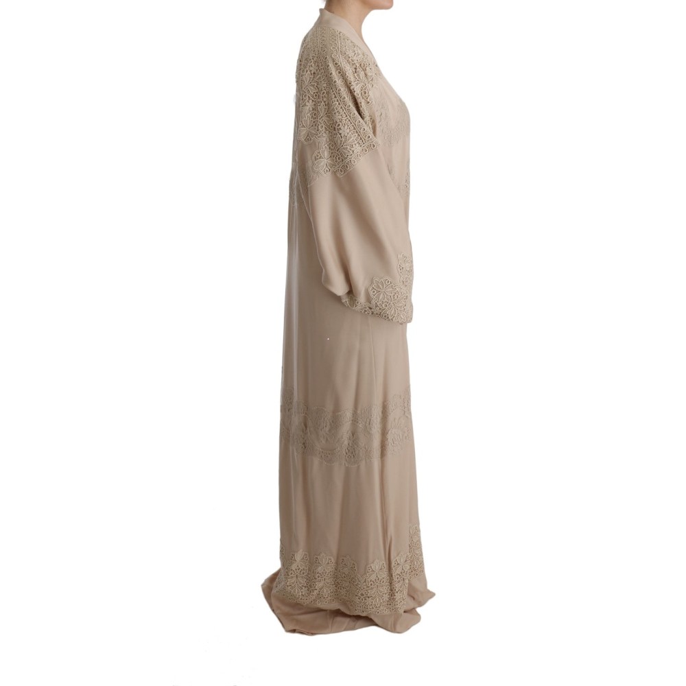 Dolce & Gabbana Elegantes Beige Cape Kaftan Kleid