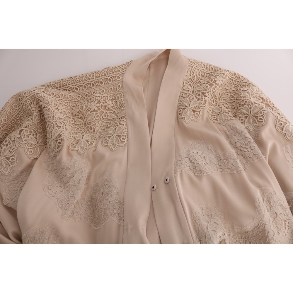 Dolce & Gabbana Elegantes Beige Cape Kaftan Kleid