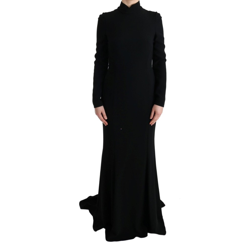 Dolce & Gabbana Elegantes, bodenlanges Etuikleid in Schwarz