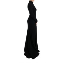 Dolce & Gabbana Elegantes, bodenlanges Etuikleid in Schwarz