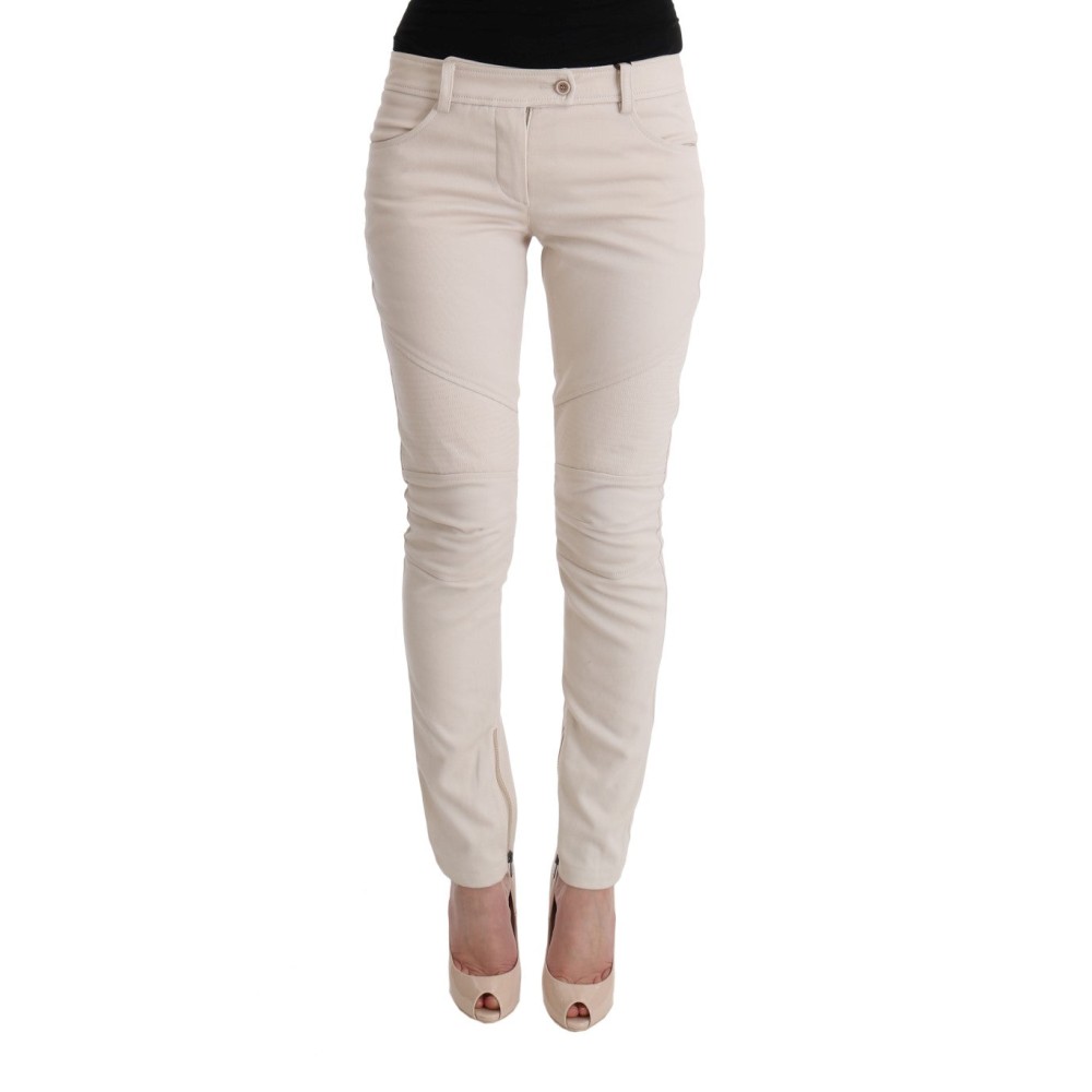 Ermanno Scervino Schicker weißer Slim Fit Denim-Schatz