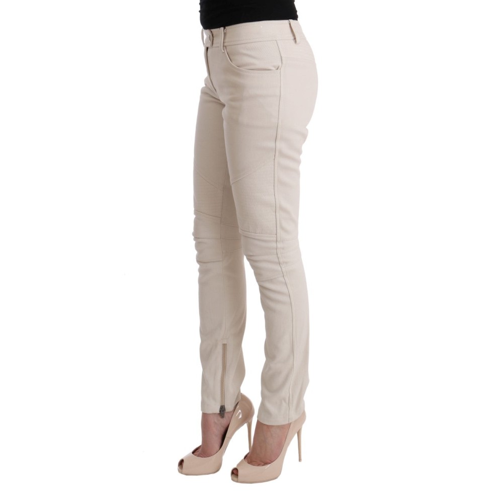 Ermanno Scervino Schicker weißer Slim Fit Denim-Schatz