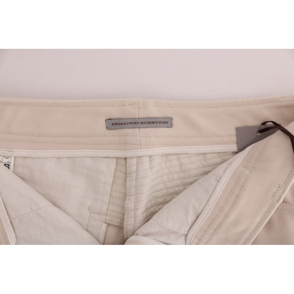 Ermanno Scervino Schicker weißer Slim Fit Denim-Schatz