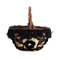 Dolce & Gabbana Schicke Beige-Schwarz-Stroh-Schlangenhaut-Eimertasche