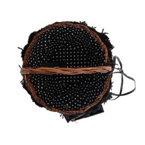 Dolce & Gabbana Schicke Beige-Schwarz-Stroh-Schlangenhaut-Eimertasche