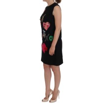 Dolce & Gabbana Schwarzes kristallbesetztes Stretch-Minikleid