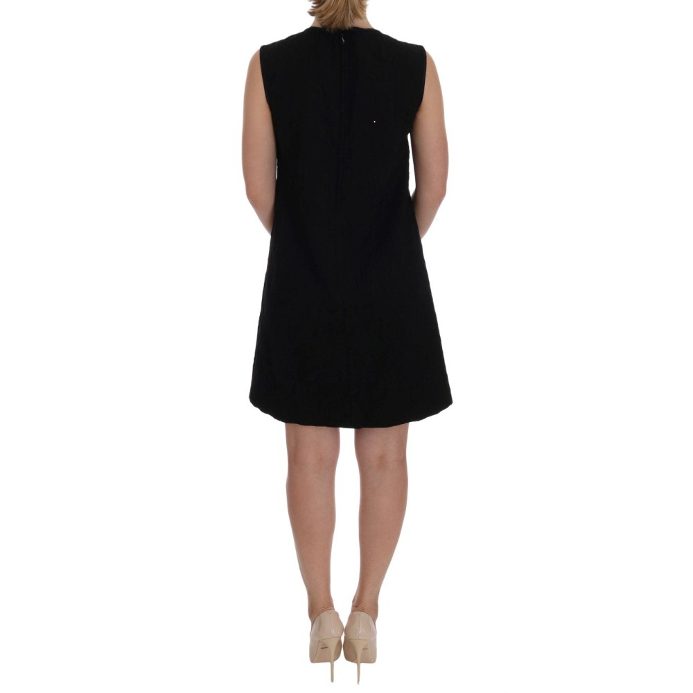 Dolce & Gabbana Schwarzes kristallbesetztes Stretch-Minikleid