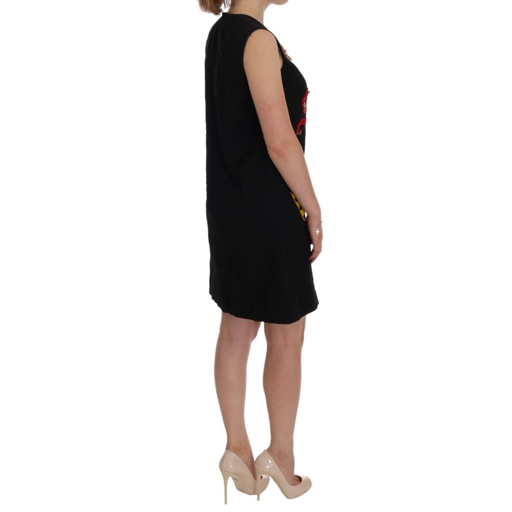 Dolce & Gabbana Schwarzes kristallbesetztes Stretch-Minikleid