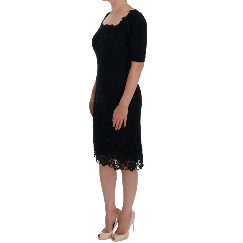 Dolce & Gabbana Elegantes schwarzes knielanges Etuikleid
