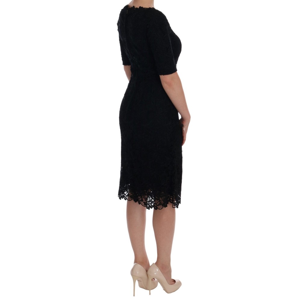 Dolce & Gabbana Elegantes schwarzes knielanges Etuikleid