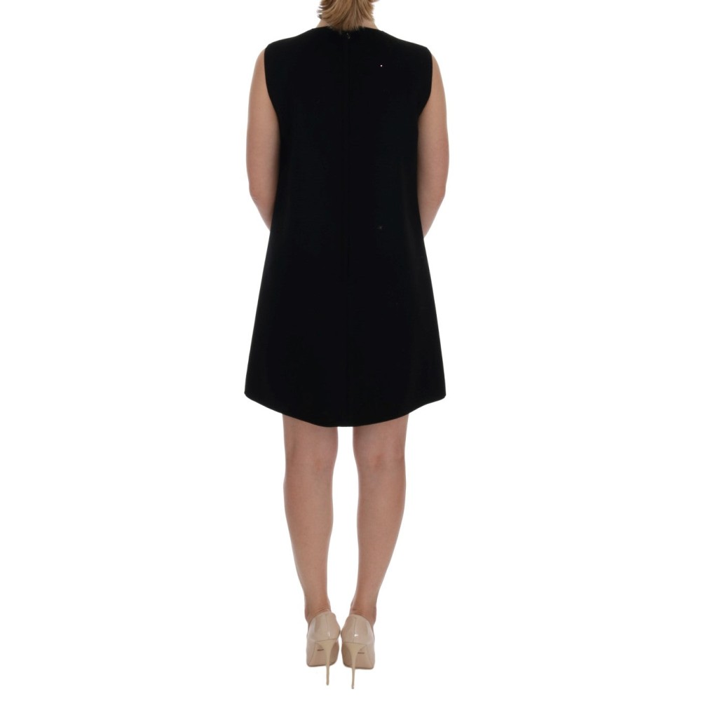 Dolce & Gabbana Schwarzes Prinzessinnenkleid aus Wolle mit Kristall