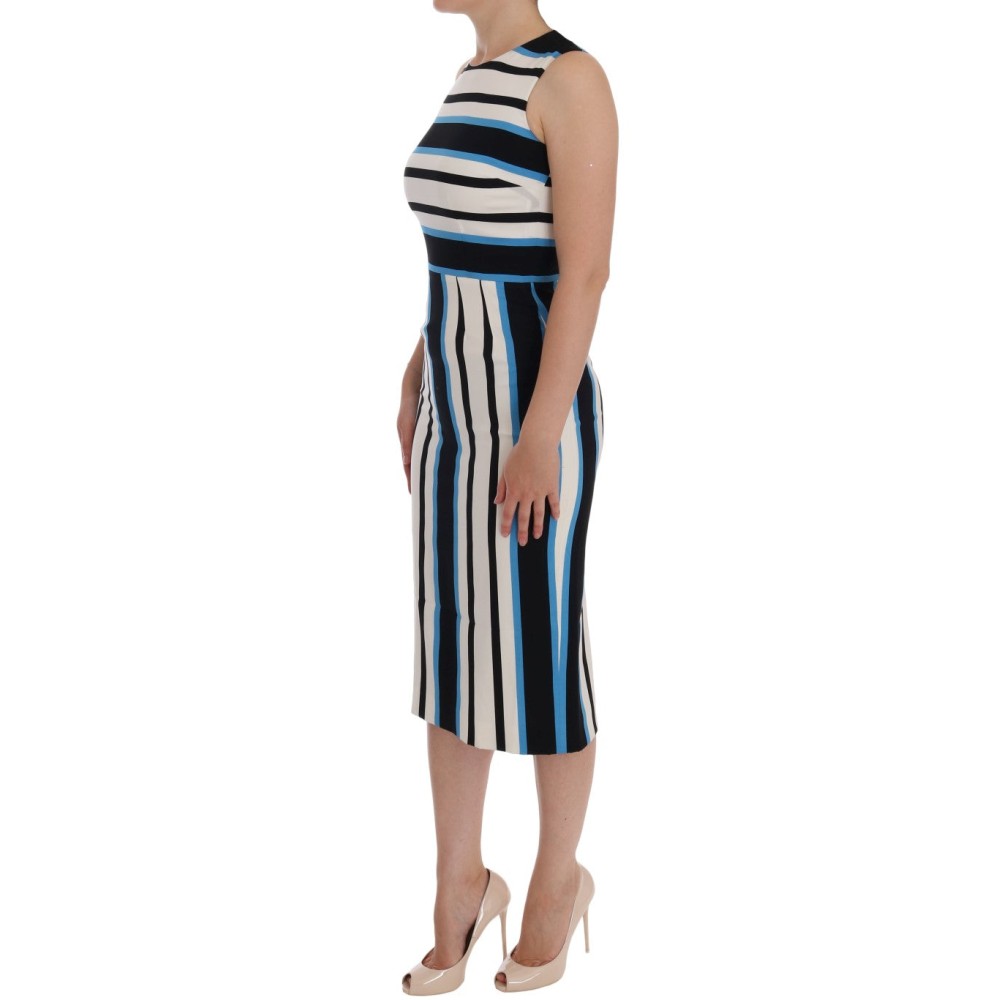 Dolce & Gabbana Schickes gestreiftes Seidenmantelkleid