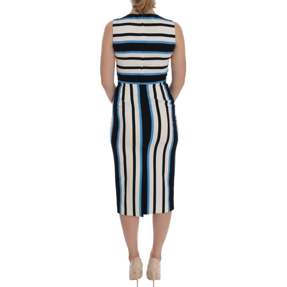 Dolce & Gabbana Schickes gestreiftes Seidenmantelkleid