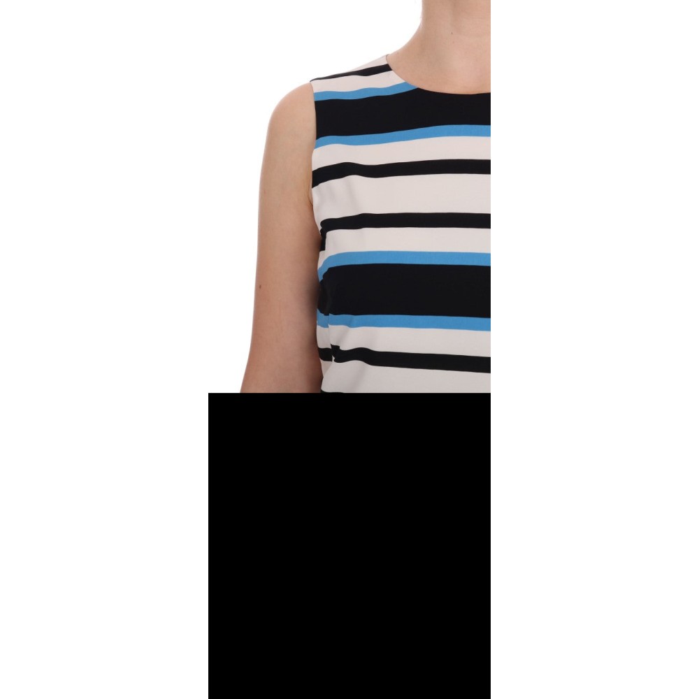 Dolce & Gabbana Schickes gestreiftes Seidenmantelkleid