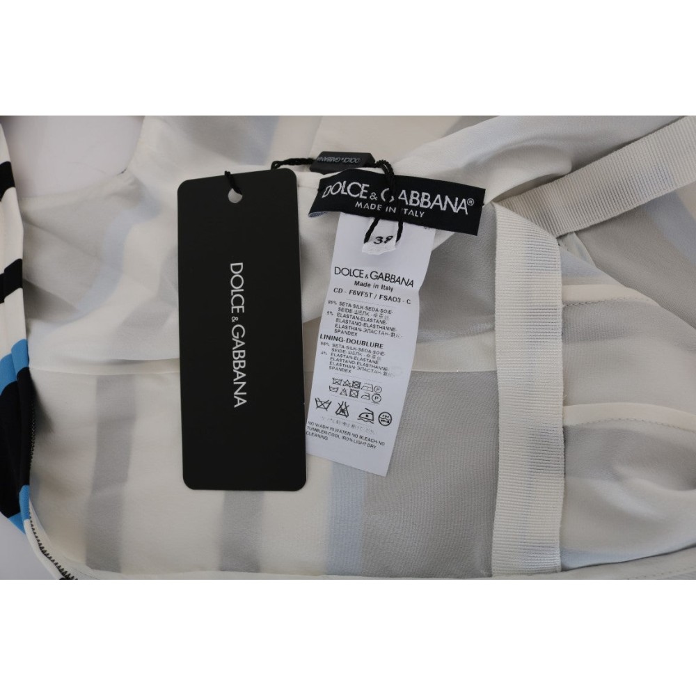 Dolce & Gabbana Schickes gestreiftes Seidenmantelkleid