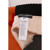 Dolce & Gabbana Eleganter schwarz-silber-blumiger gerader Rock