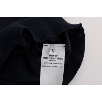 MARGHI LO\' Eleganter blauer Woll-Cardigan-Pullover
