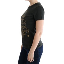 Dolce & Gabbana Smaragdgrünes Baumwoll-T-Shirt mit 2017 Druck