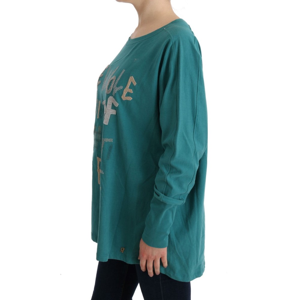 John Galliano Eleganter Baumwollpullover mit Rundhalsausschnitt in Grün