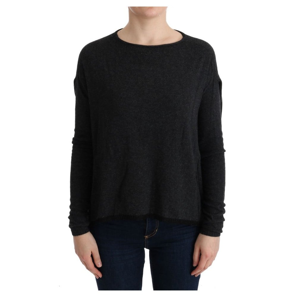Costume National Eleganter Grauer Pullover mit Rundhalsausschnitt