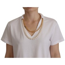 Costume National Elegantes lila Blusen-T-Shirt mit V-Ausschnitt