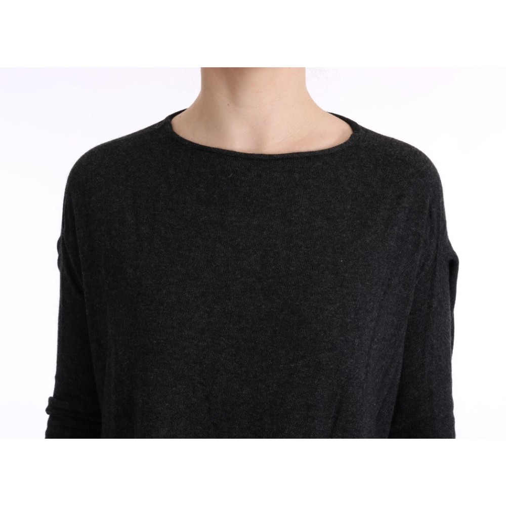 Costume National Eleganter Grauer Pullover mit Rundhalsausschnitt