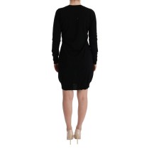 MARGHI LO\' Elegantes schwarzes Shiftkleid aus Wolle
