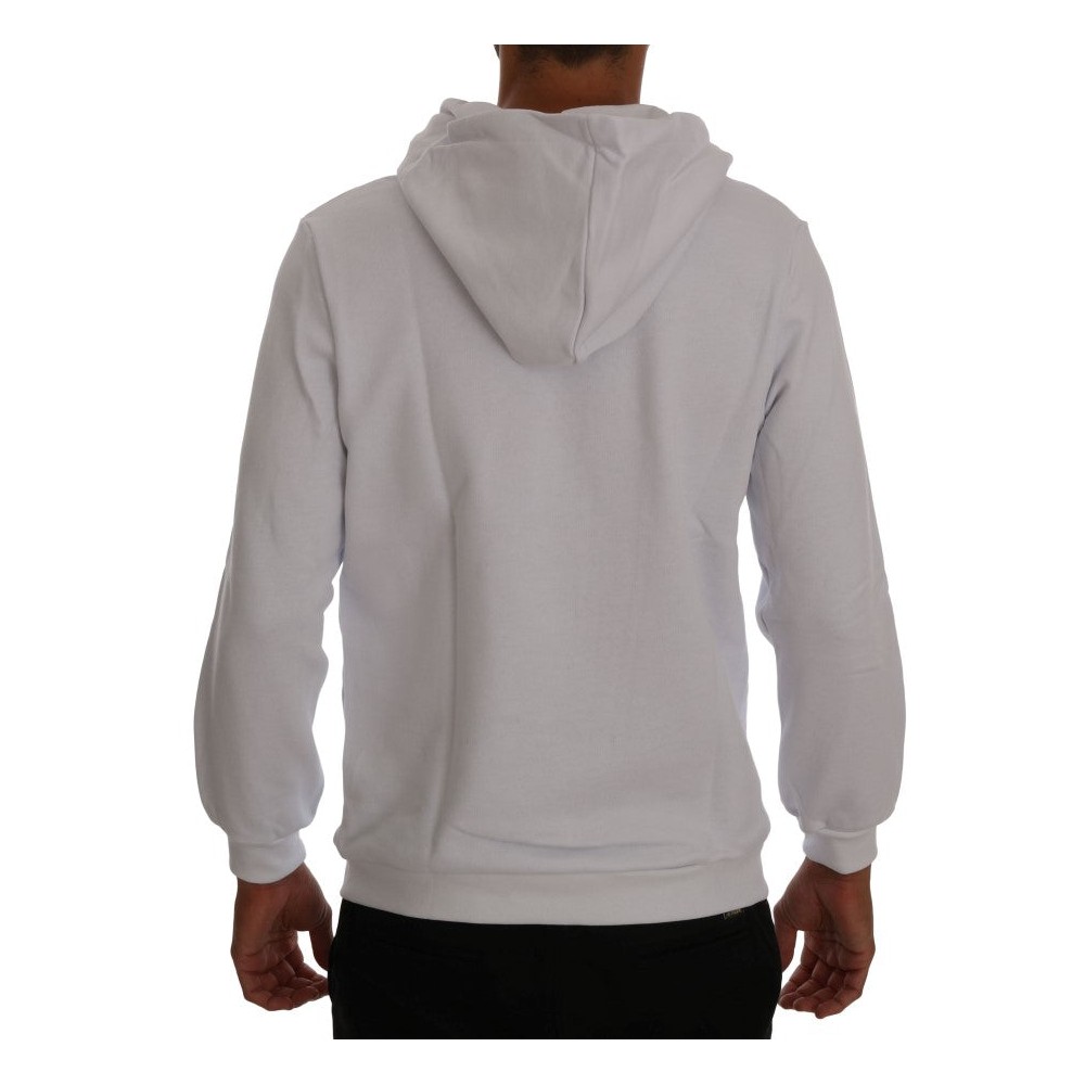 Daniele Alessandrini Eleganter Kapuzenpullover aus weißer Baumwolle