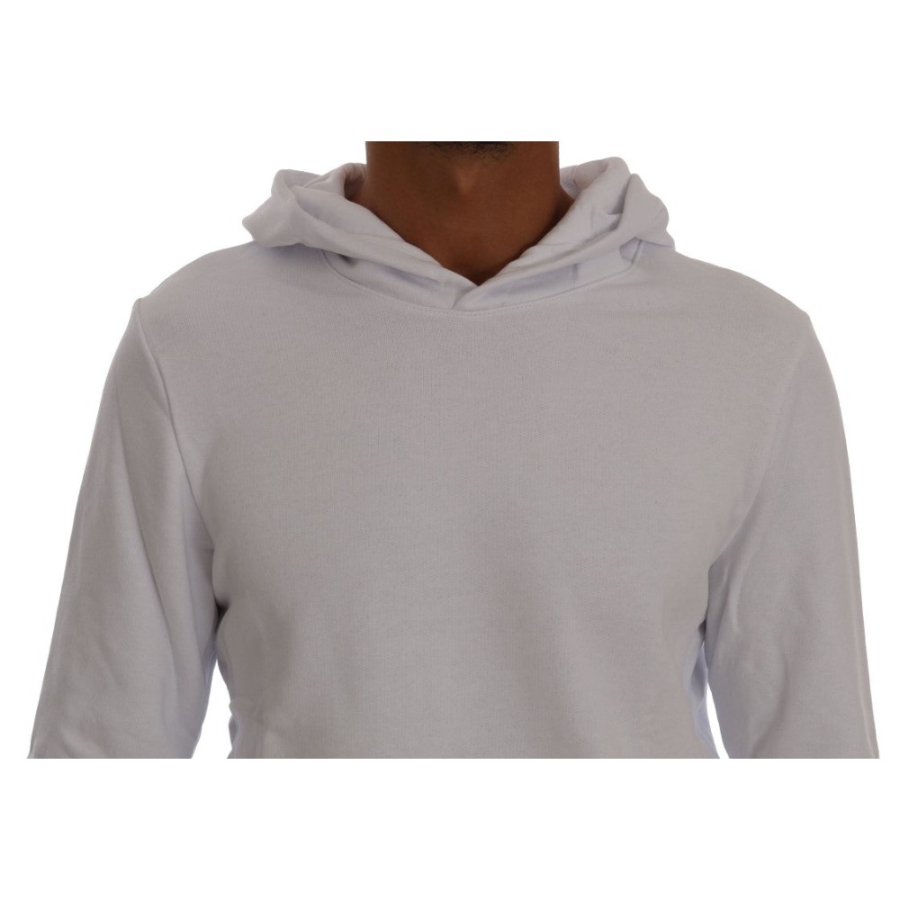 Daniele Alessandrini Eleganter Kapuzenpullover aus weißer Baumwolle