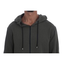 Daniele Alessandrini Eleganter grüner Kapuzenpullover mit Reißverschluss