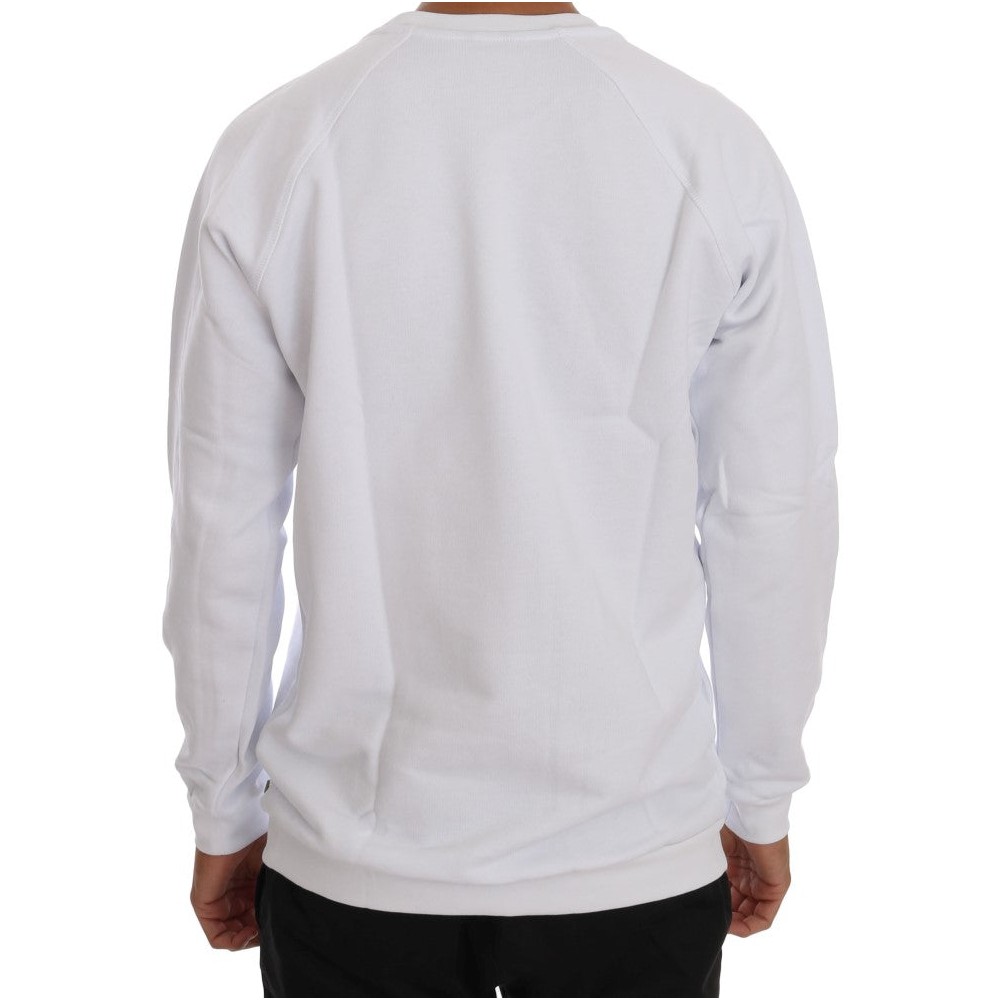Daniele Alessandrini Eleganter weißer Baumwollpullover mit Rundhalsausschnitt