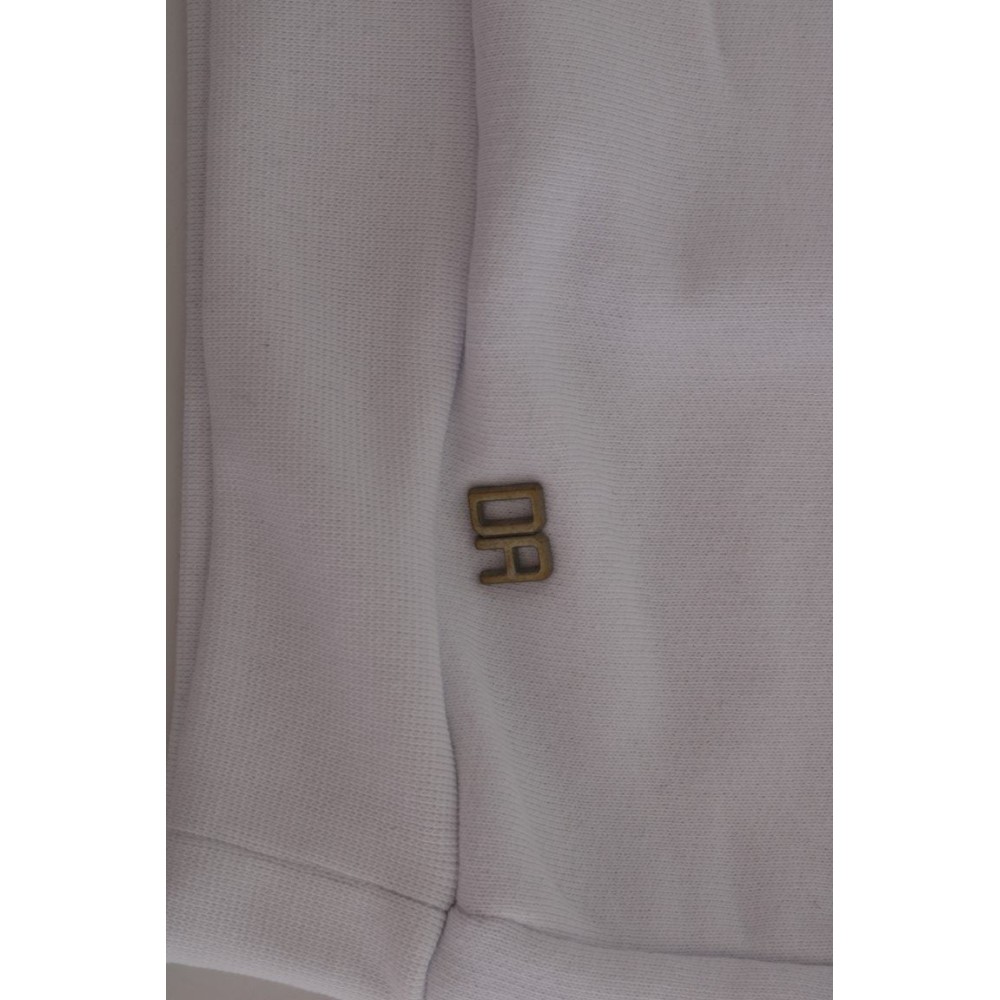 Daniele Alessandrini Eleganter Kapuzenpullover aus weißer Baumwolle