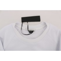 Daniele Alessandrini Eleganter weißer Baumwollpullover mit Rundhalsausschnitt